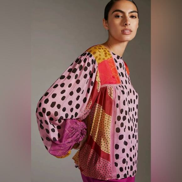 BI^nk London x Anthropologie Miranda Peasant Blouse - Picture 2 of 11